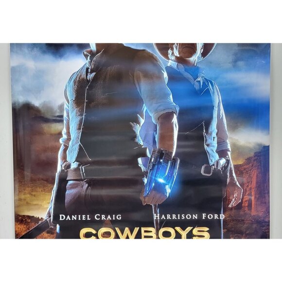 Cowboys & Aliens Movie Poster Original 2 Sided 27x40 Daniel Craig Harrison Ford - Picture 4 of 9